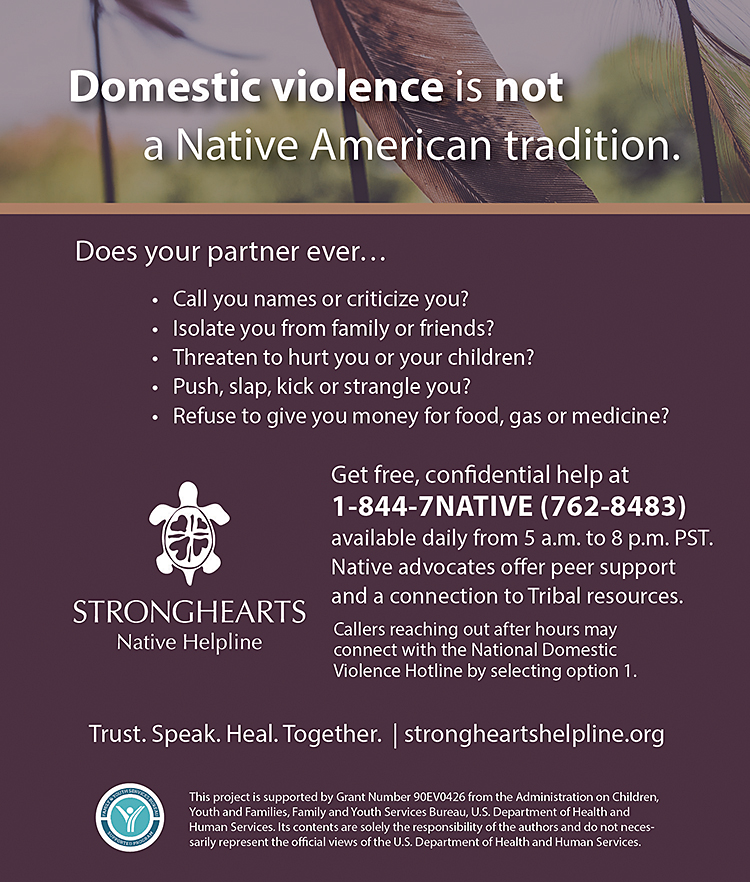 StrongHearts Native Helpline Advertisement